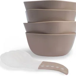 Plastic Soup Bowl / dessert Bowl with matching Spoons|100% food grade BPA free|Square,300ML|-image-39