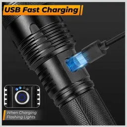 oximus 5modes Led 99000 Lumens Flash Light Torch High Power, XHP70.2 Powerful Charging Torch image 3