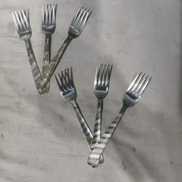 Lazor Stainless Steel Dessert Fork, Baby Fork, Fruit Fork, Dinner Fork Set-12