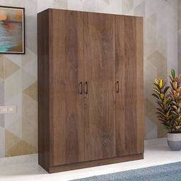 urban ladder Zoey Engineered Wood 3 Door Wardrobe in Classic Walnut Finish-picture-38