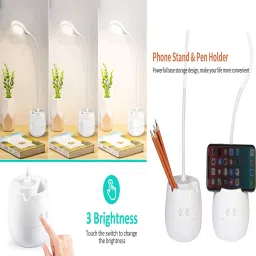 idoleshop Rechargeable Study Desk Light with 3 Shades Touch Control Light Advanced Pen and Mobile Holder Design Study Lamp image 5
