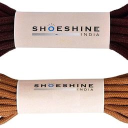 SHOESHINE 2 Pair Round Boot Lace Casual, Hiking Shoelace (180cm) 4mm Thick Shoe Laces (Tan, Dark Brown) Shoe Lace-10
