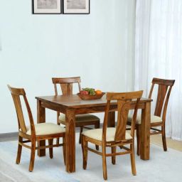 woodsworth from pepperfry Kentan Sheesham Wood 4 Seater Dining Set In Rustic Teak Finish-picture-15