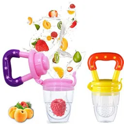 Silicone Baby Food and Fruit Feeder Cum Nibbler with Ergonomic Handle Soother-23