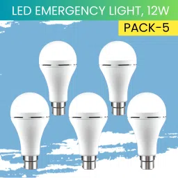 12W Rechargeable Inverter LED Bulb with Upto 4H.Power Cut Lighting Pack of_5W223 4 hrs Bulb Emergency Light-10