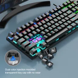 Aula S2022 Mechanical Wired USB Standard Gaming Keyboard Compatible with Desktop, Laptop, Mac stand support image 4