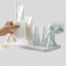 Wall Hanging Bathroom Storage , Floating Wall Shelf NRS3.2351 Plastic Wall Shelf-image-73