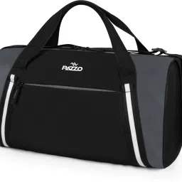 28 L Gym Duffel Bag - Travel Duffle Bag Muti Pocket Sports Unisex Shoulder Bag with Shoe Compartment - Black, Grey-image-32