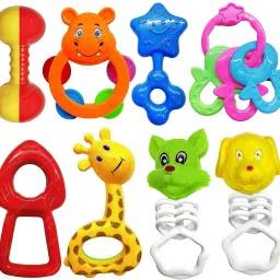 edenglow Set of 8 Pcs with Various Exciting Toys for New Borns & Infants Rattle image 2