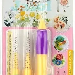 Yellow Punch Needle Pen Crochet Knitting Needle Tool for Beginners Set, 3 Sizes Hand Sewing Needle-picture-24