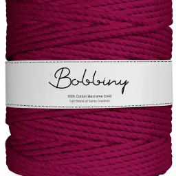 3Ply Twisted Macrame 4mm 100Mtr.Cotton Cord Dori Thread Macrame Mahroon-image-11