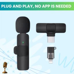 K8 Wireless Microphone Recording Clip Mic with Receiver for Vlogging/YoutubeC30 Microphone-image-49