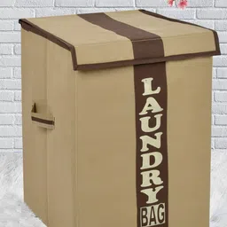 Kuber Industries Set Of 2 Brown & Beige Printed Laundry Bags-44
