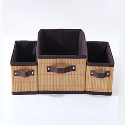 Kuber Industries 3 Pieces Beige & Brown Laundry Bag With Lid-16