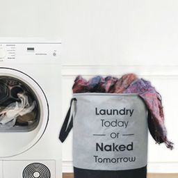 Kuber Industries Grey & White Printed Waterproof Laundry Bag-57