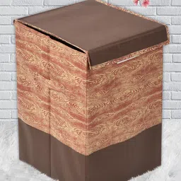 Kuber Industries Set Of 2 Brown Printed Non Woven Foldable Laundry Baskets image 3