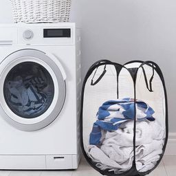 Kuber Industries Black 3 Pieces Net Foldable Laundry Bags-52