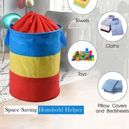 Kuber Industries Colourblocked Foldable Laundry Bag-42