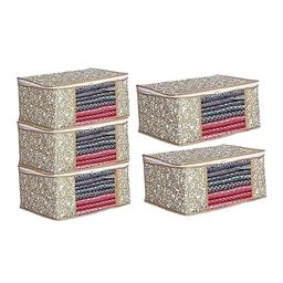 Perpetual Beige & White 5 Pieces Saree Organisers with Transparent Window And Zip-image-27
