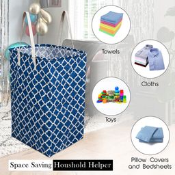 Kuber Industries Blue 2 Pieces Printed Laundry Baskets-36