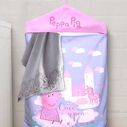 Saral Home Pink & Purple Printed Door Hanging Foldable Laundry Bag-4