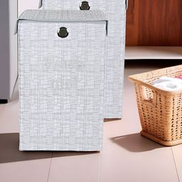 Kuber Industries Set Of 2 Grey Printed Laundry Bag-28