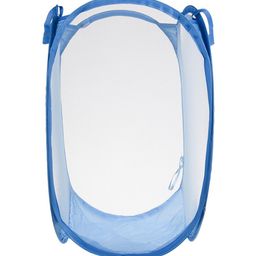 Kuber Industries 2 Pc Blue Nylon Net Lightweight & Foldable  Laundry Baskets With Handle image 2
