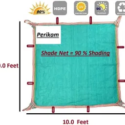 perikam Green Shade Net 90% Size 10 X 10 Feet For Multi Use Portable Green House image 2