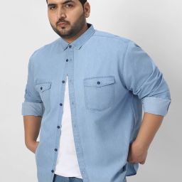 Men Regular Fit Washed Spread Collar Casual Shirt-image-79