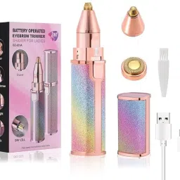 Powerpicks 2 in 1 USB Charging Eyebrow Trimmer, Face,Upper Lips, Nose Hair Removal Trimmer Cordless Epilator-image-61