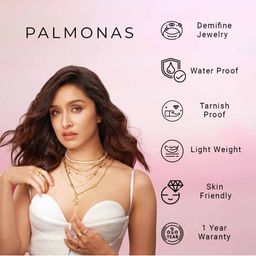 PALMONAS Gold Plated Stainless Steel Cubic Zirconia Studs image 5