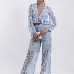 Stylecast X Hersheinbox Net Embroidered Semi-Sheer Co-Ords image 1