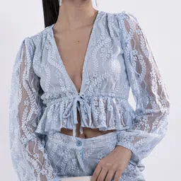 Stylecast X Hersheinbox Net Embroidered Semi-Sheer Co-Ords image 2
