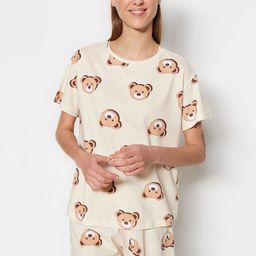 Trendyol Conversational Printed Pure Cotton Night Suit-image-39