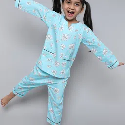 BAESD Girls Printed Pure Cotton Night suit-image-96
