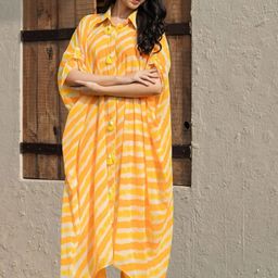 HOUSE OF JAMOTI Leheriya Printed Shirt Collar Tunic & Trouser-picture-24