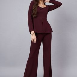 Orchid Blues Peplum Long Sleeve Top & Trouser Co-Ord Set-picture-11