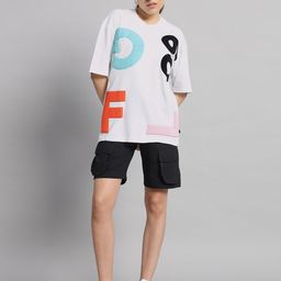 GRIFFEL Printed Pure Cotton Oversized T-Shirt With Shorts Co-Ords-picture-53