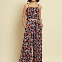 Trend Arrest Floral Printed Shoulder Strap Top & Palazzos-27
