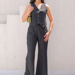 Ambraee Sleeveless Pure Cotton Top & Palazzo-image-37
