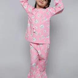 BAESD Girls Floral Printed Pure Cotton Top & Pyjamas-image-95