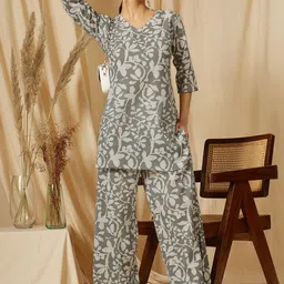 Ginni Arora Label Printed Pure Cotton Tunic & Palazzos-image-64