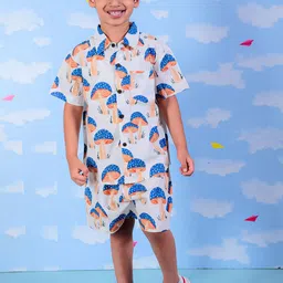 UNBIND Printed Pure Cotton Shirt & Shorts Clothing Set-image-38