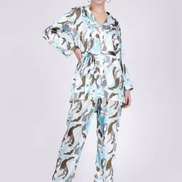 First Resort by Ramola Bachchan Printed Shirt With Trousers-image-6