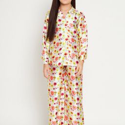 Readiprint Fashions Girls Floral Printed Satin Shirt With Palazzos-image-27