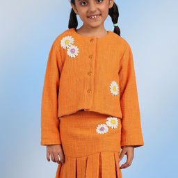 The Tribe Kids Girls Self Design Long Sleeve Jacket & Skirt Clothing Set-image-24