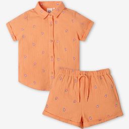 Ed-a-Mamma Girls Printed Pure Cotton Shirt With Shorts Clothing Set-image-23