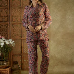 Mehak Murpana Printed Pure Cotton Shirt With Trousers Co-Ords-picture-45