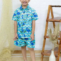 UNBIND Printed Pure Cotton Shirt with Shorts-image-5