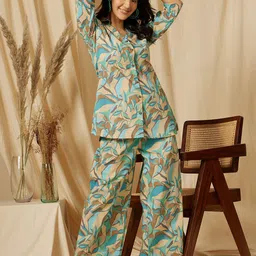 Ginni Arora Label Printed Pure Cotton Shirt & Palazzos-14